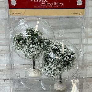 LEMAX MOUNTAIN PINE TREES set of 2 snow covered trees for Christmas village